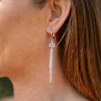 Custom Double Terminated Crystal Point Tassel Earrings