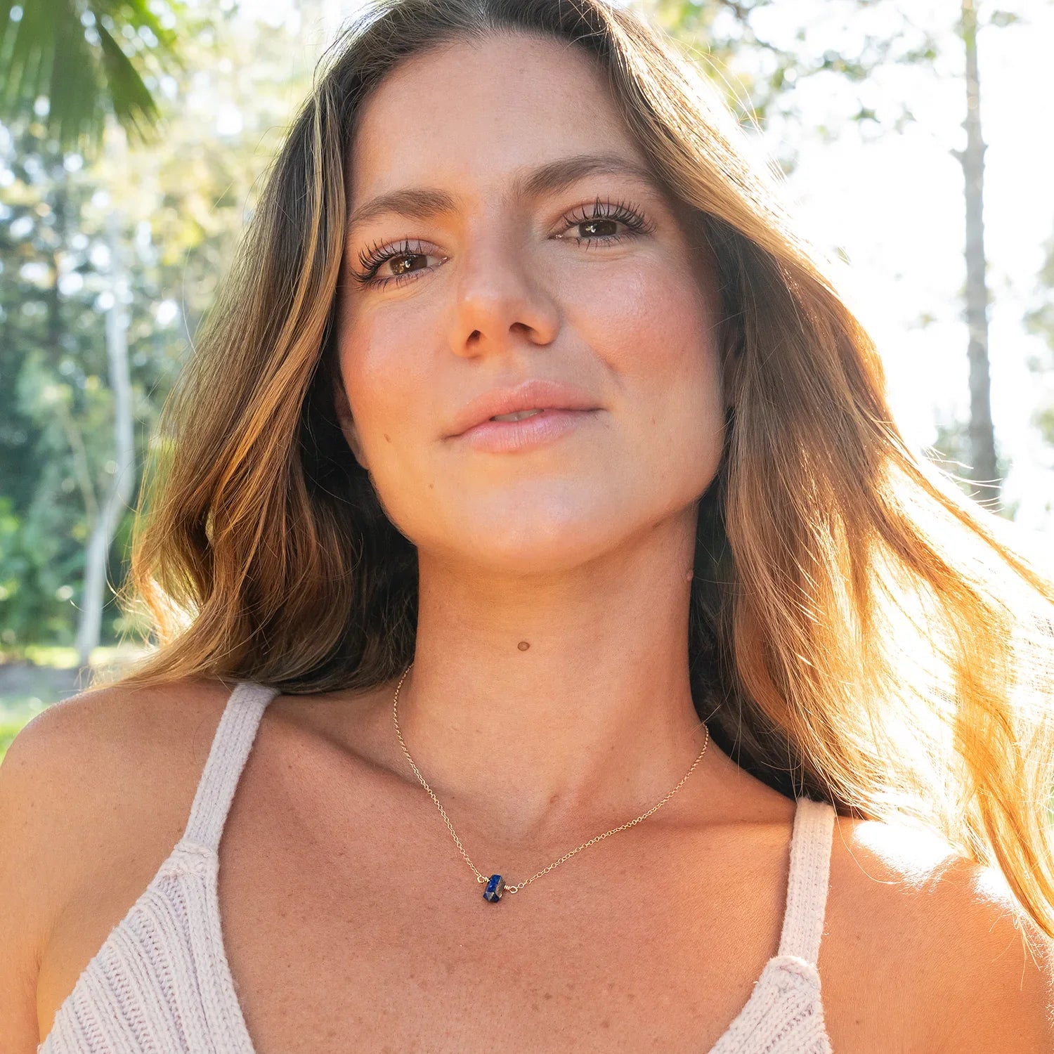 Double Terminated Lapis Lazuli Mini Crystal Point Necklace