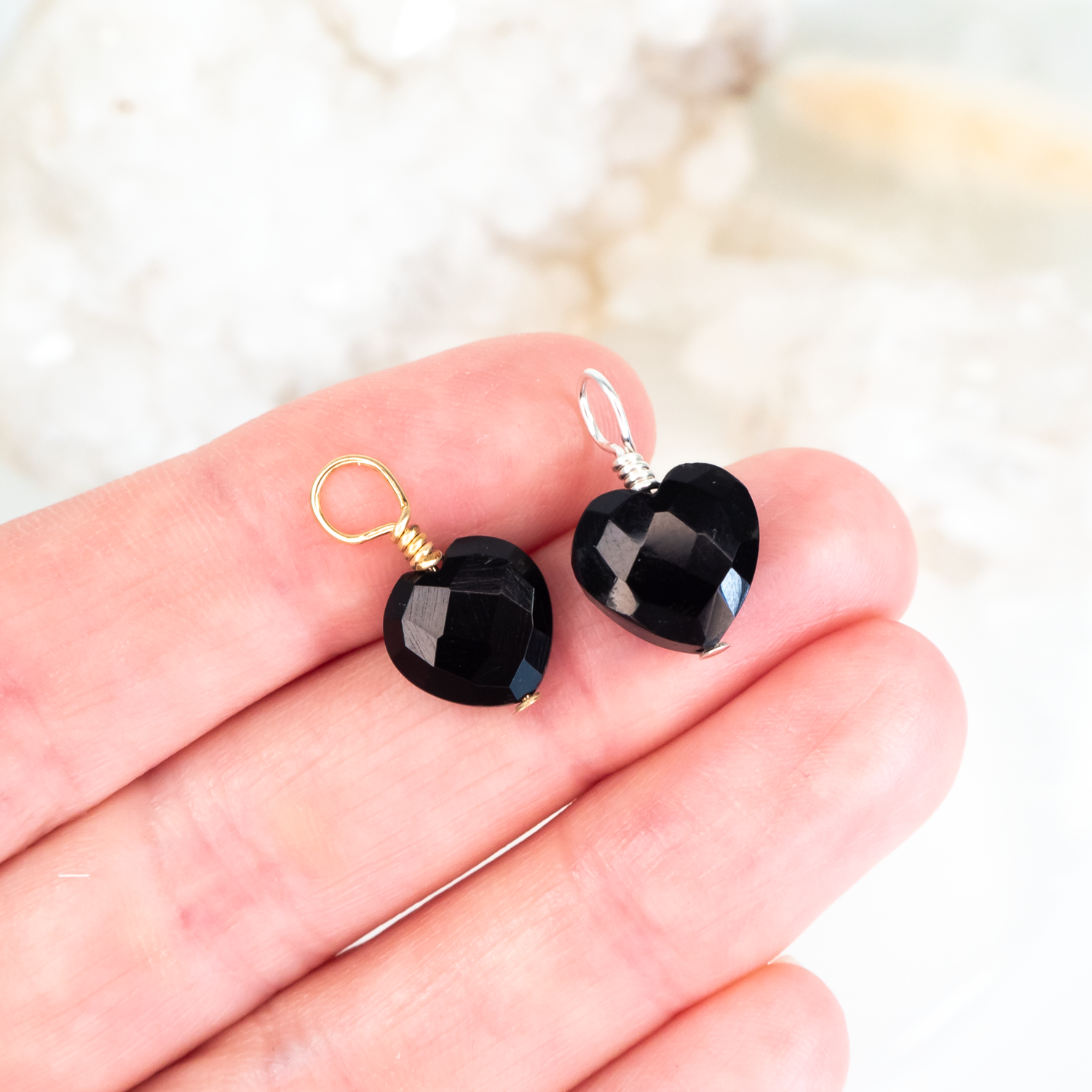 Black Onyx Crystal Heart Pendant