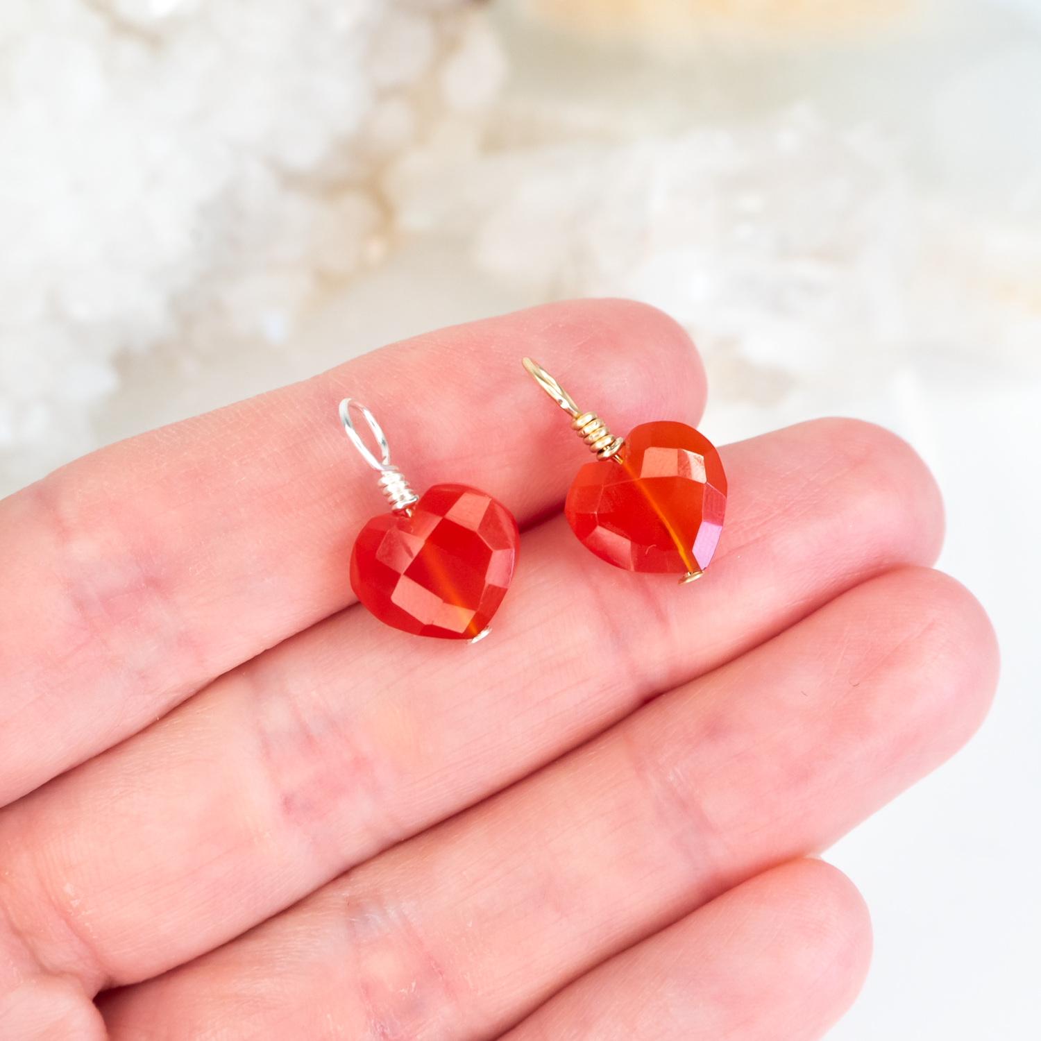 Carnelian Crystal Heart Pendant