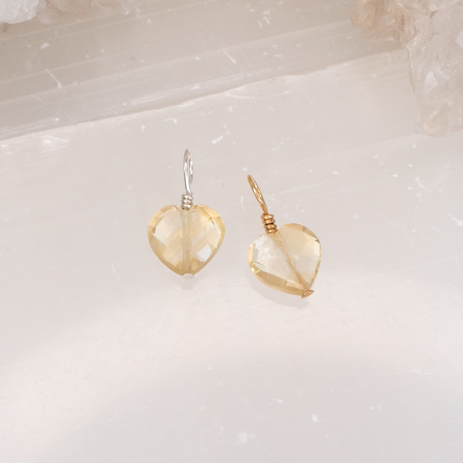 Citrine Crystal Heart Pendant