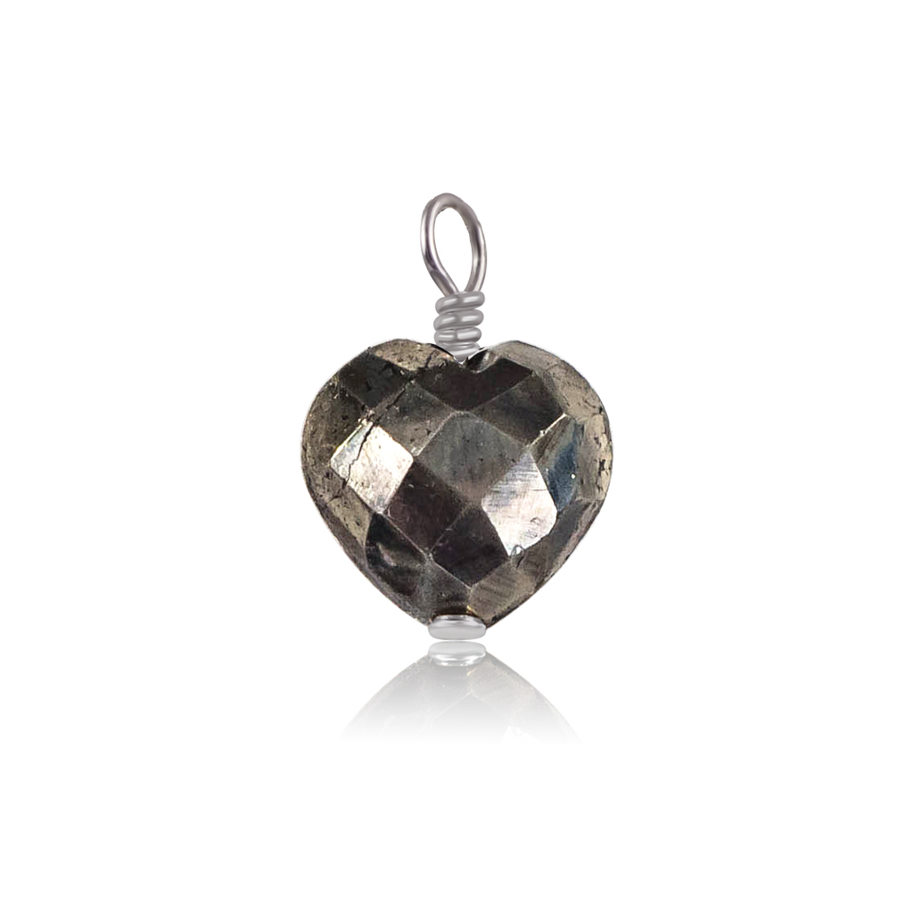 Pyrite Crystal Heart Pendant