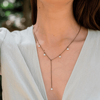 Bronze Howlite Gemstone Bead Drop Lariat Y Necklace