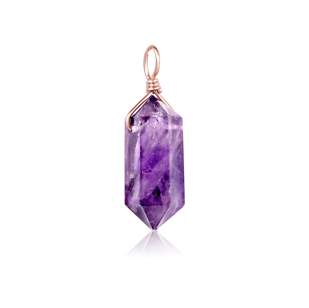 Large Double Terminated Amethyst Crystal Pendant