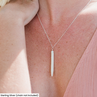 Long White Howlite Round Spike Point Pendant