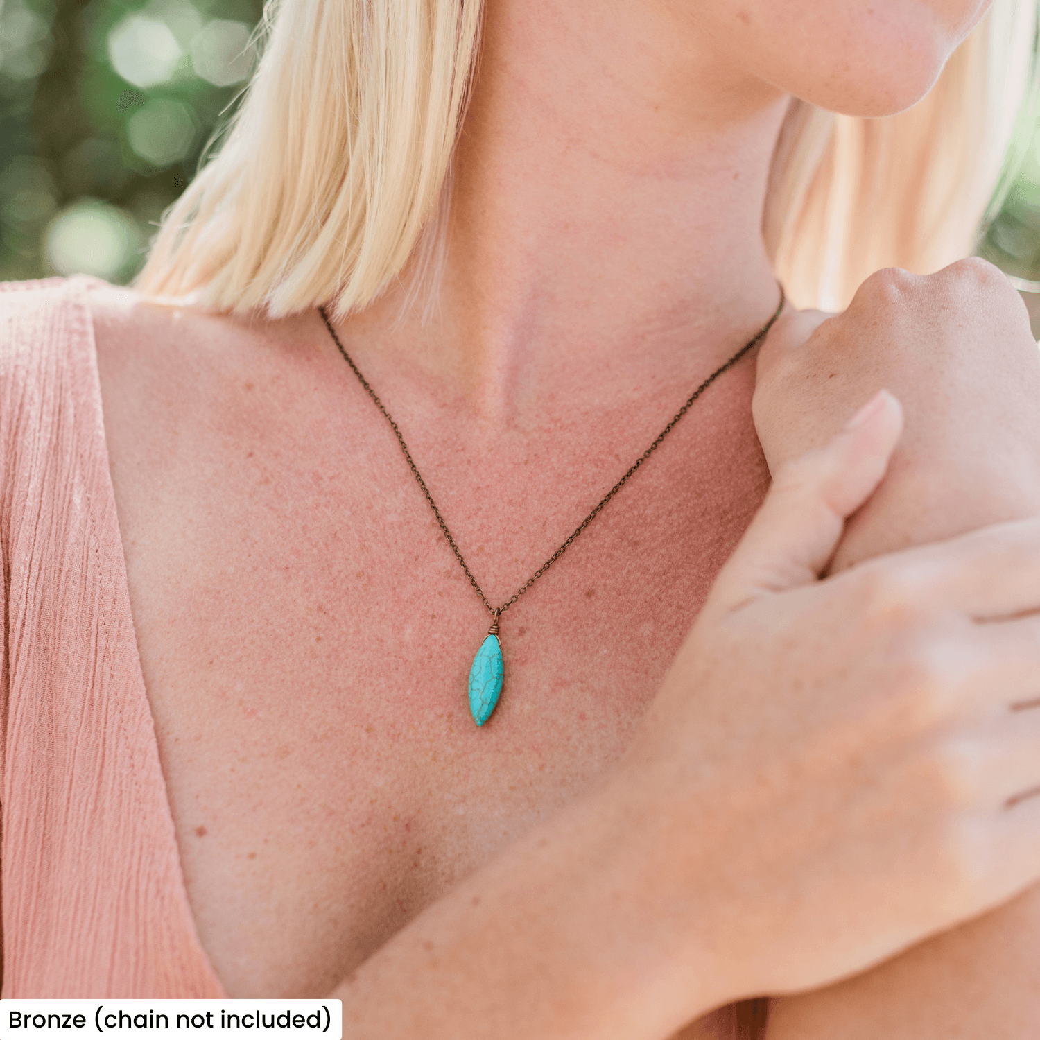 Marquise Turquoise Howlite Pendant