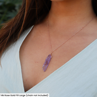 Polished Natural Amethyst Crystal Slice Point Pendant