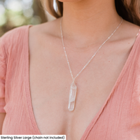 Raw Polished Natural Crystal Quartz Point Pendant