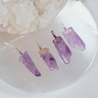 Polished Natural Amethyst Point Pendant