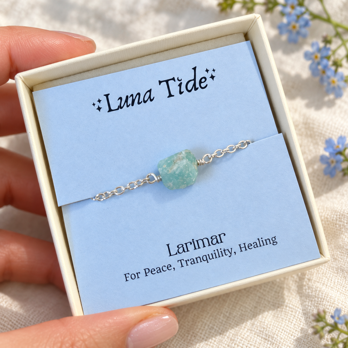Tiny Raw Larimar Crystal Nugget Choker