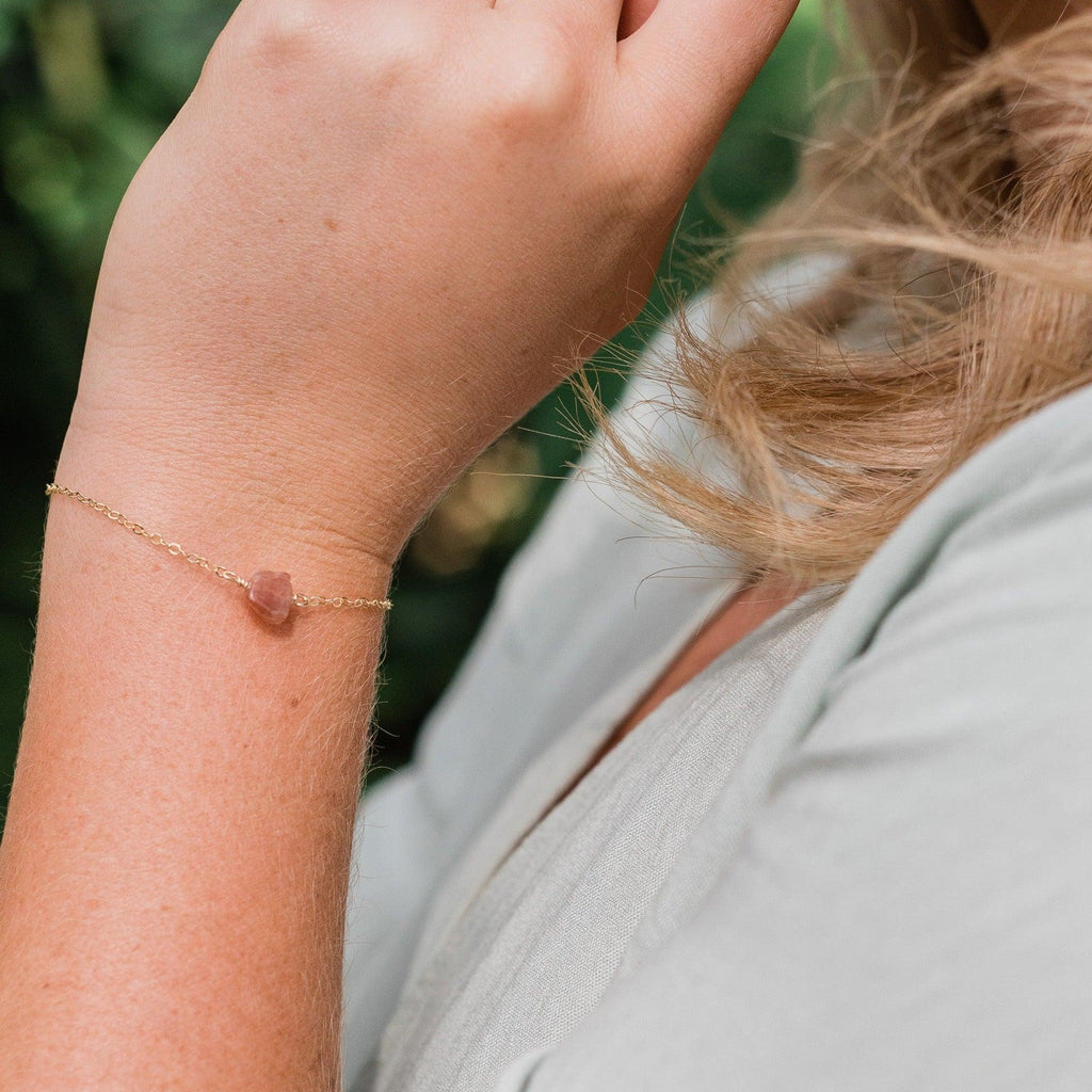 Raw Sunstone Crystal Jewellery Set - Raw Sunstone Crystal Jewellery Set - 14k Gold Fill / Cable / Necklace & Earrings & Bracelet - Luna Tide Handmade Crystal Jewellery