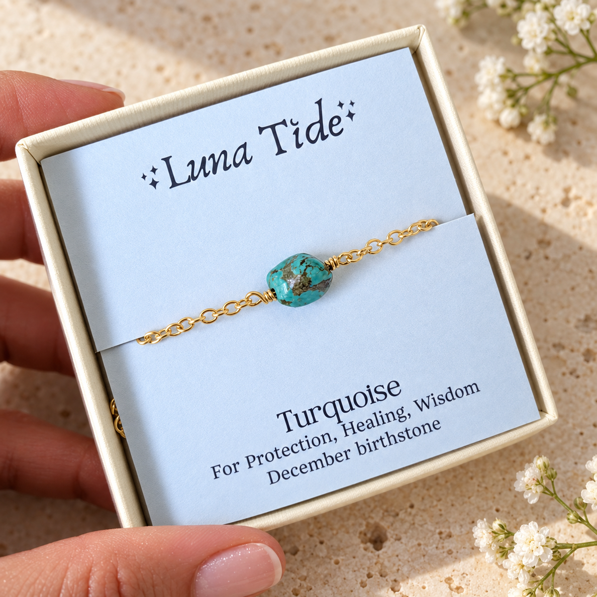 Raw Turquoise Crystal Nugget Bracelet