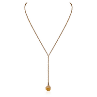 Bronze Citrine Raw Crystal Lariat Necklace