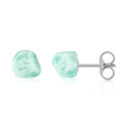 Larimar Raw Crystal Stud Earrings