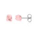 Rose Quartz Raw Crystal Stud Earrings