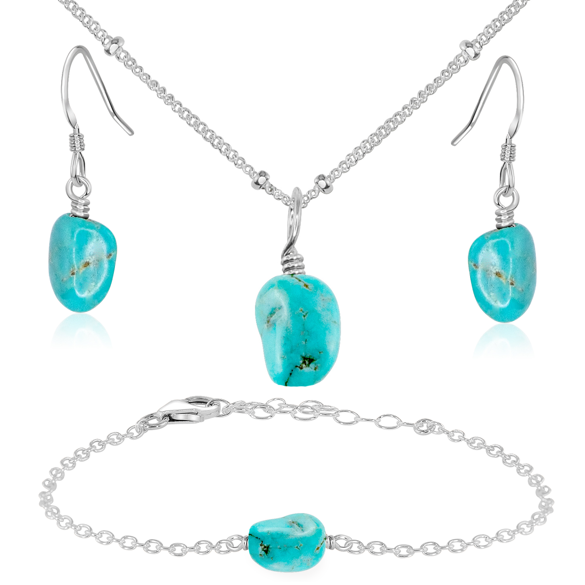 Raw Turquoise Crystal Jewellery Set