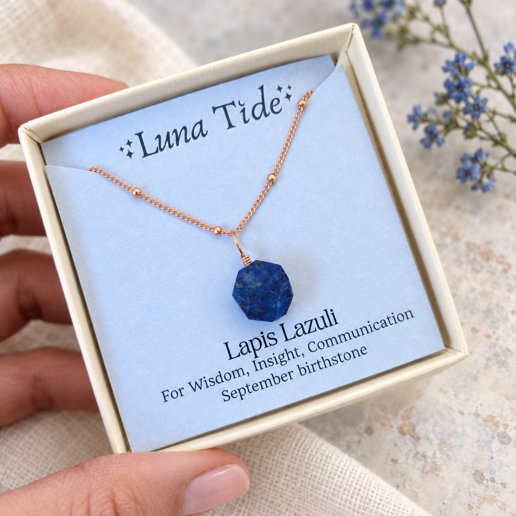 Raw Lapis Lazuli Natural Crystal Pendant Necklace