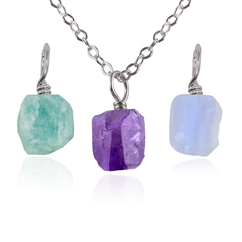 Calm & Serenity Raw Crystal Pendant Bundle