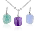 Calm & Serenity Raw Crystal Pendant Bundle - Calm & Serenity Raw Crystal Pendant Bundle - Sterling Silver / 40cm / 16" Satellite Chain - Luna Tide Handmade Crystal Jewellery