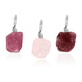 Love & Heart Energy Raw Crystal Pendant Bundle - Love & Heart Energy Raw Crystal Pendant Bundle - Sterling Silver / Pendants only (no chain) - Luna Tide Handmade Crystal Jewellery