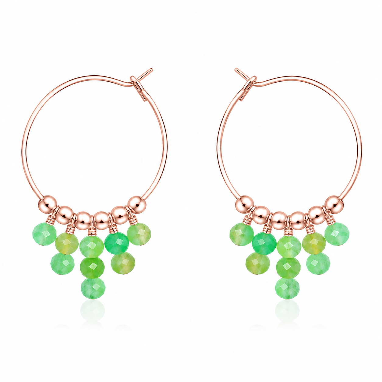 Chrysoprase Statement Hoop Earrings