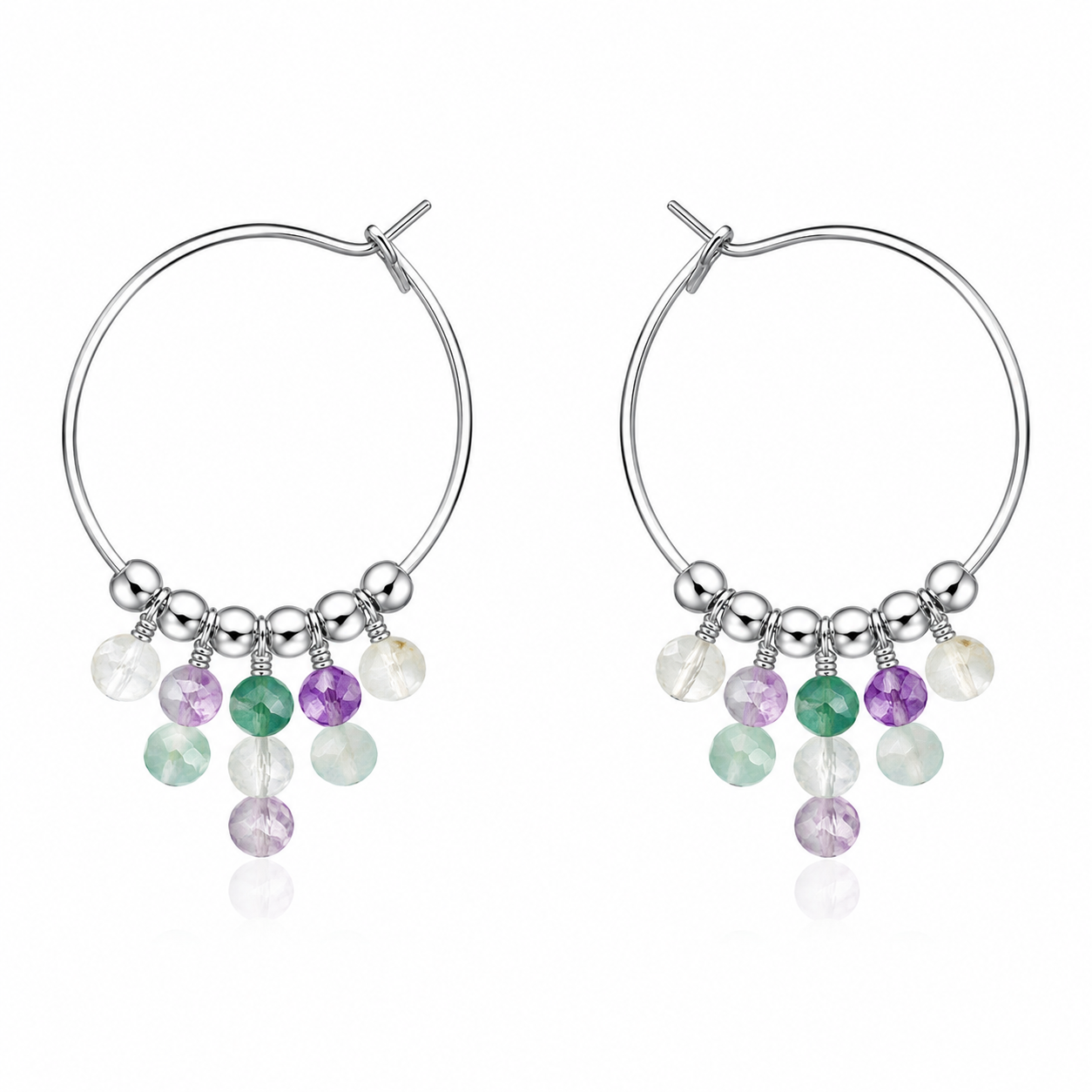 Fluorite Statement Hoop Earrings