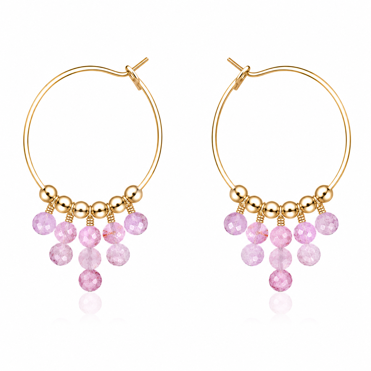 Kunzite Statement Hoop Earrings