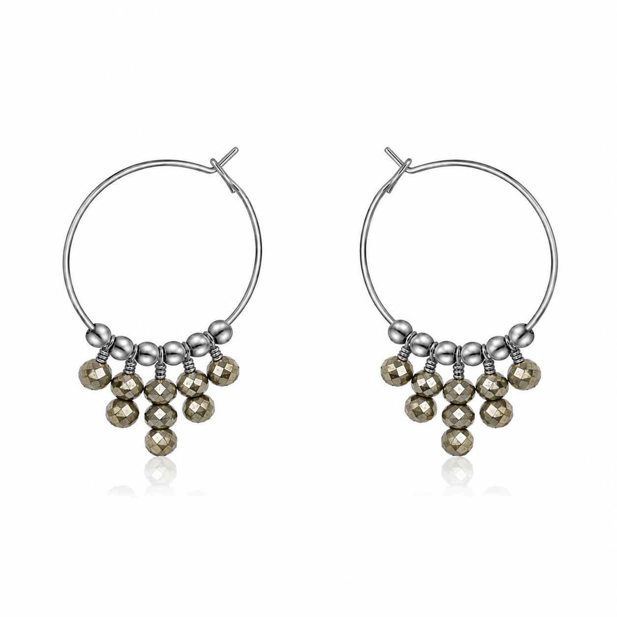 Pyrite Statement Hoop Earrings