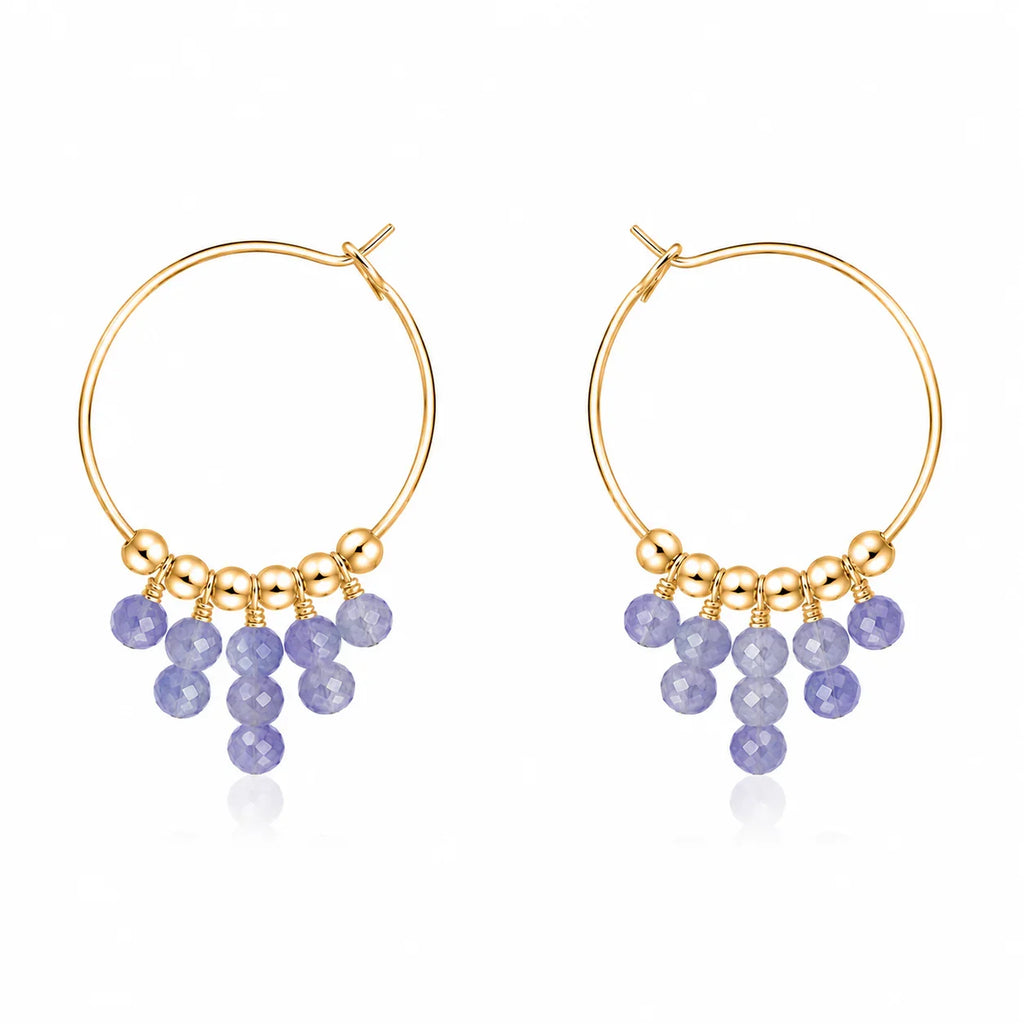 Tanzanite Statement Hoop Earrings