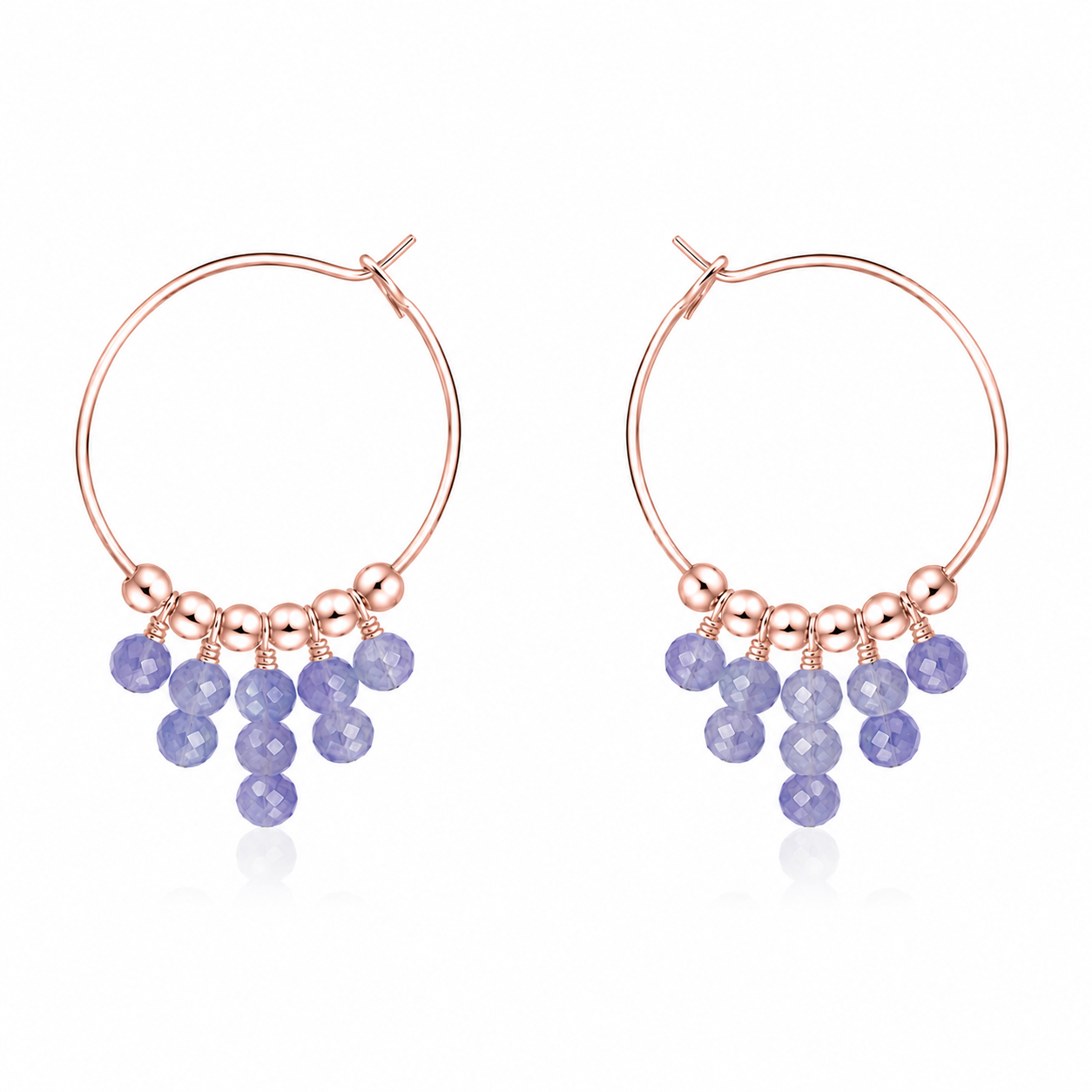 Tanzanite Statement Hoop Earrings