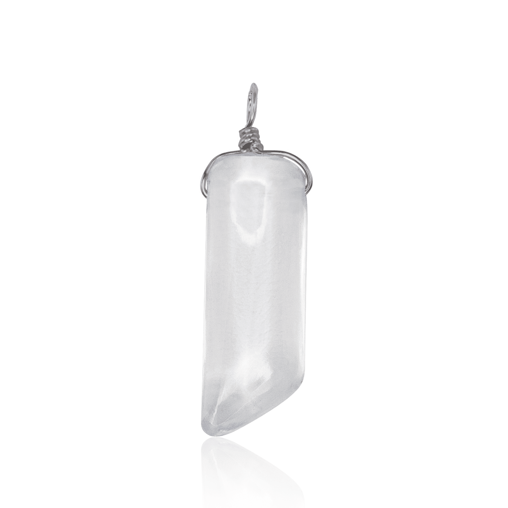 Crystal Quartz Smooth Point Pendant - Crystal Quartz Smooth Point Pendant - Stainless Steel - Luna Tide Handmade Crystal Jewellery