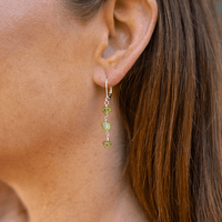 Custom Crystal Beaded Chain Dangle Leverback Earrings - Custom Crystal Beaded Chain Dangle Leverback Earrings - 14k Gold Fill - Luna Tide Handmade Crystal Jewellery