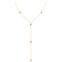 Dainty Citrine Lariat Necklace - Dainty Citrine Lariat Necklace - 14k Gold Fill - Luna Tide Handmade Crystal Jewellery