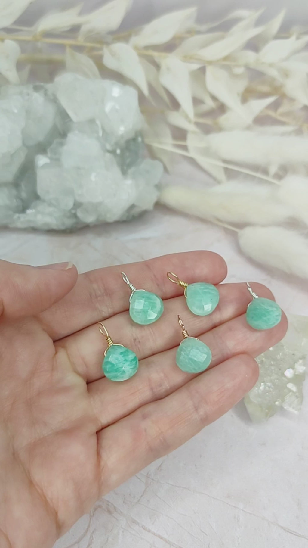 Tiny Amazonite Teardrop Gemstone Pendant