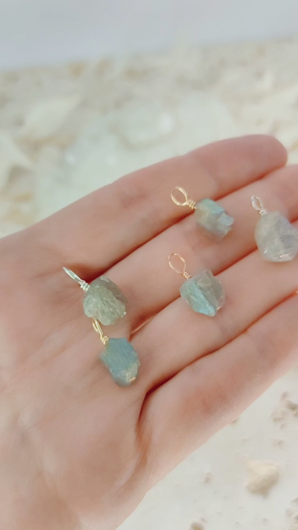 Tiny Raw Labradorite Crystal Pendant