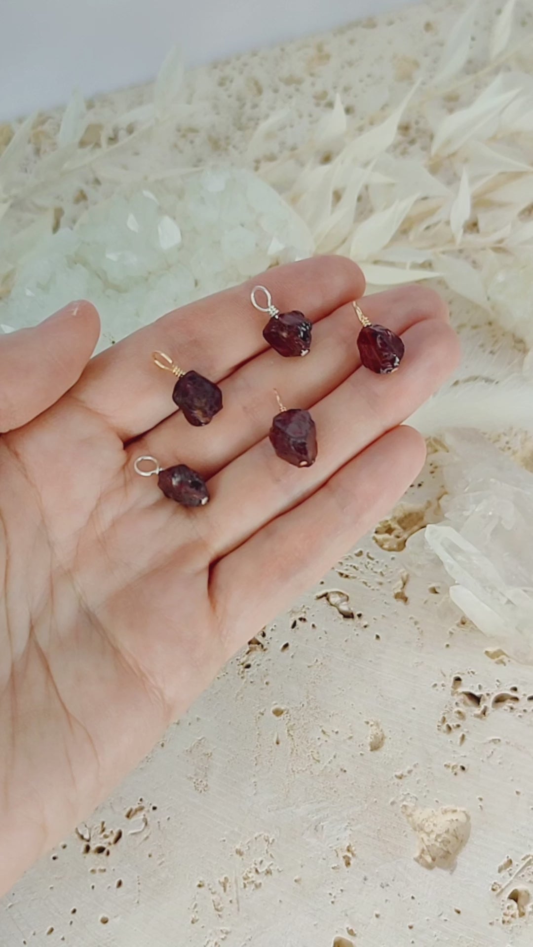 Tiny Raw Garnet Crystal Pendant