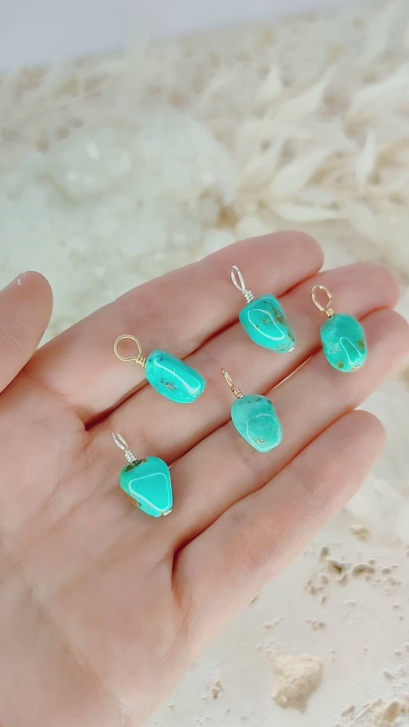 Tiny Raw Turquoise Crystal Pendant