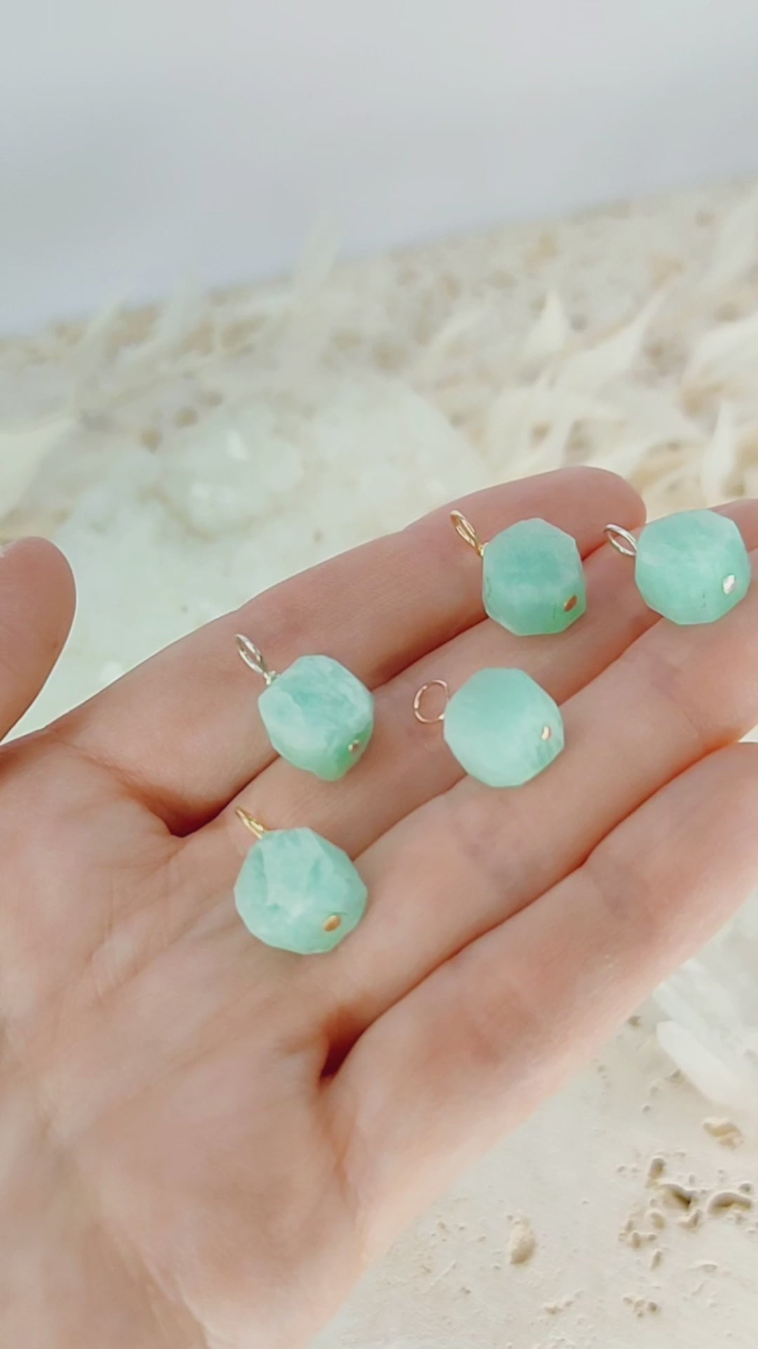 Tiny Raw Amazonite Crystal Pendant