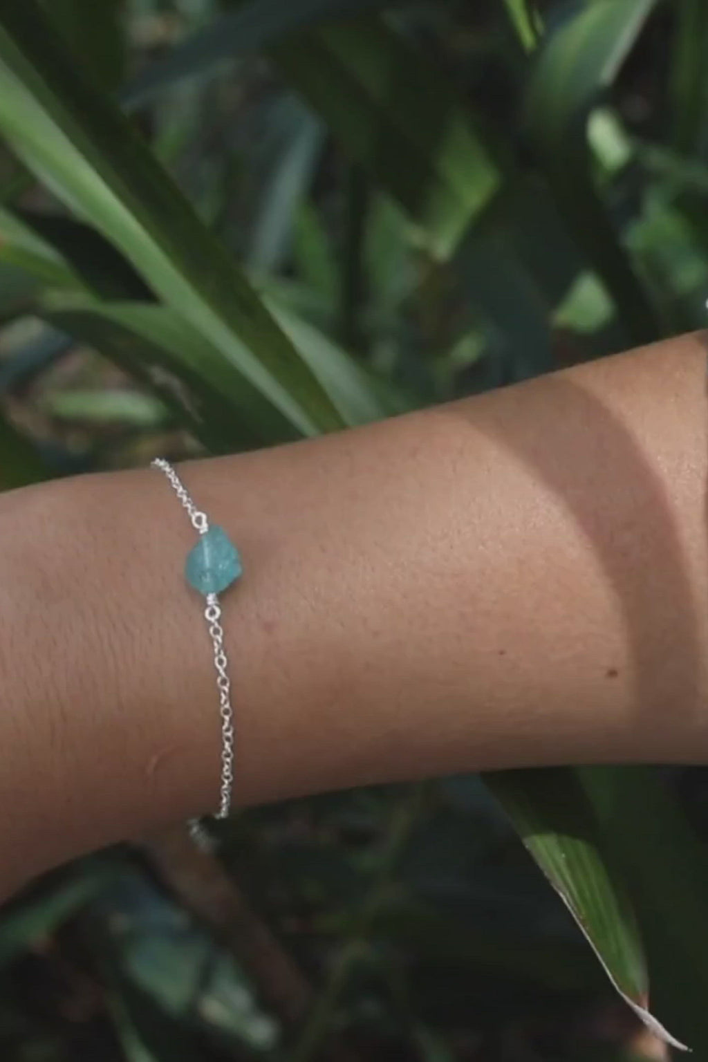 Raw Apatite Crystal Nugget Bracelet