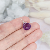 Tiny Amethyst Teardrop Gemstone Pendant