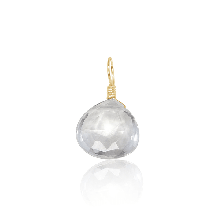 Tiny Crystal Quartz Teardrop Gemstone Pendant
