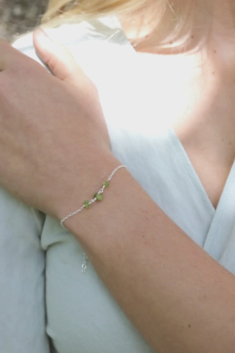 Peridot Beaded Chain Bracelet