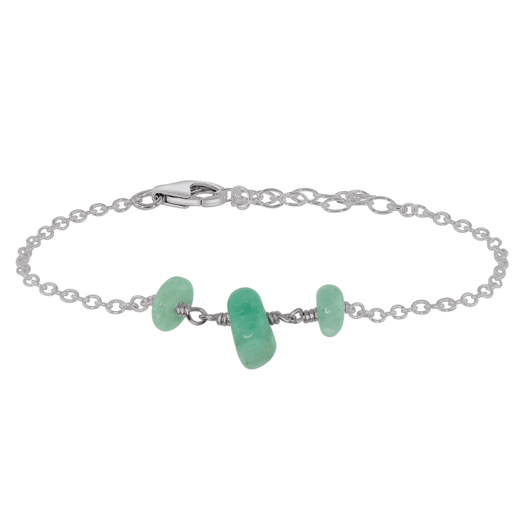 Amazonite Beaded Chain Bracelet - Amazonite Beaded Chain Bracelet - Stainless Steel - Luna Tide Handmade Crystal Jewellery
