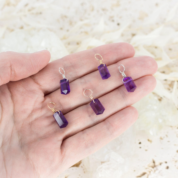 Amethyst Mini Double Terminated Crystal Point Pendant - Amethyst Mini Double Terminated Crystal Point Pendant - Sterling Silver - Luna Tide Handmade Crystal Jewellery