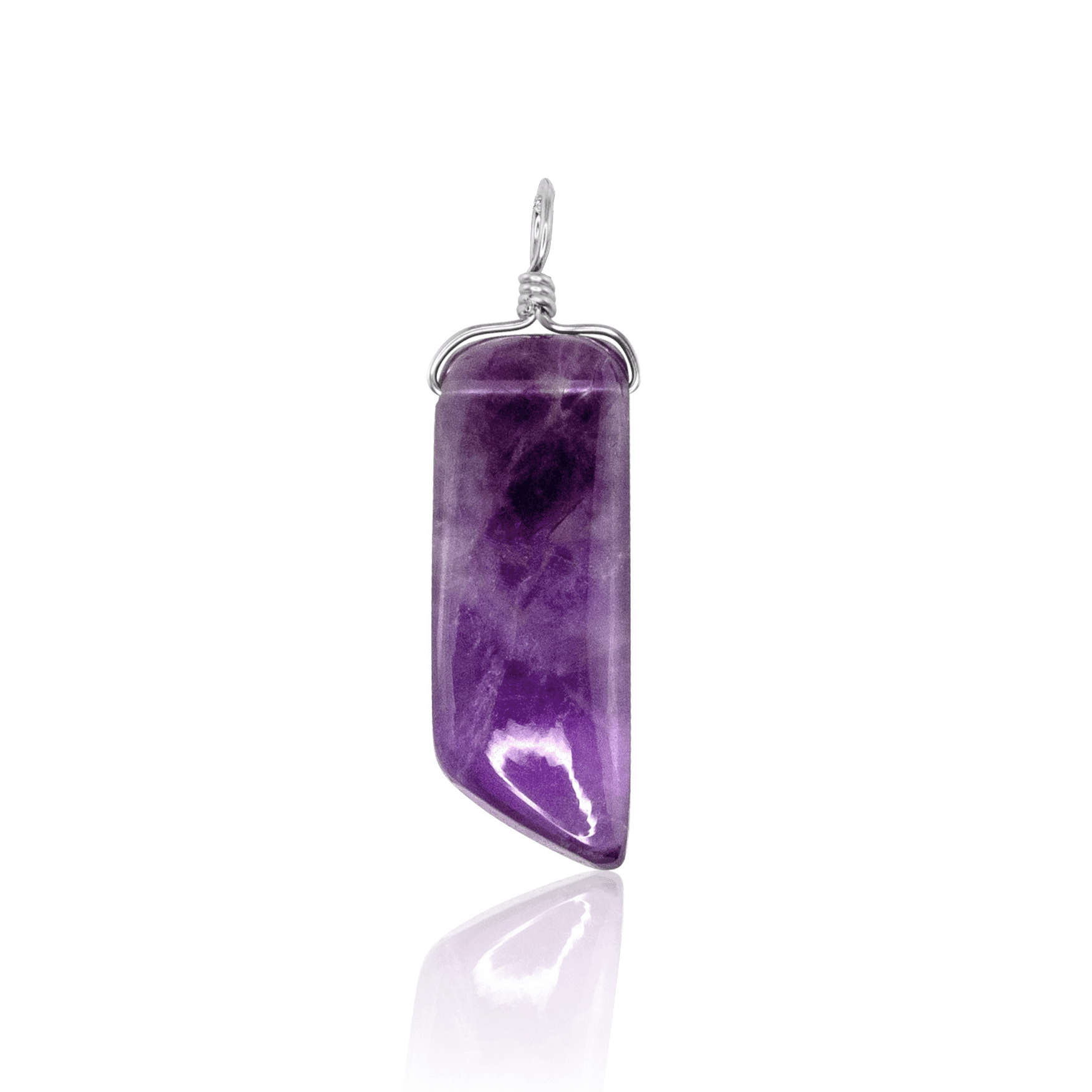 Amethyst Smooth Point Crystal Pendant - Amethyst Smooth Point Crystal Pendant - Sterling Silver - Luna Tide Handmade Crystal Jewellery