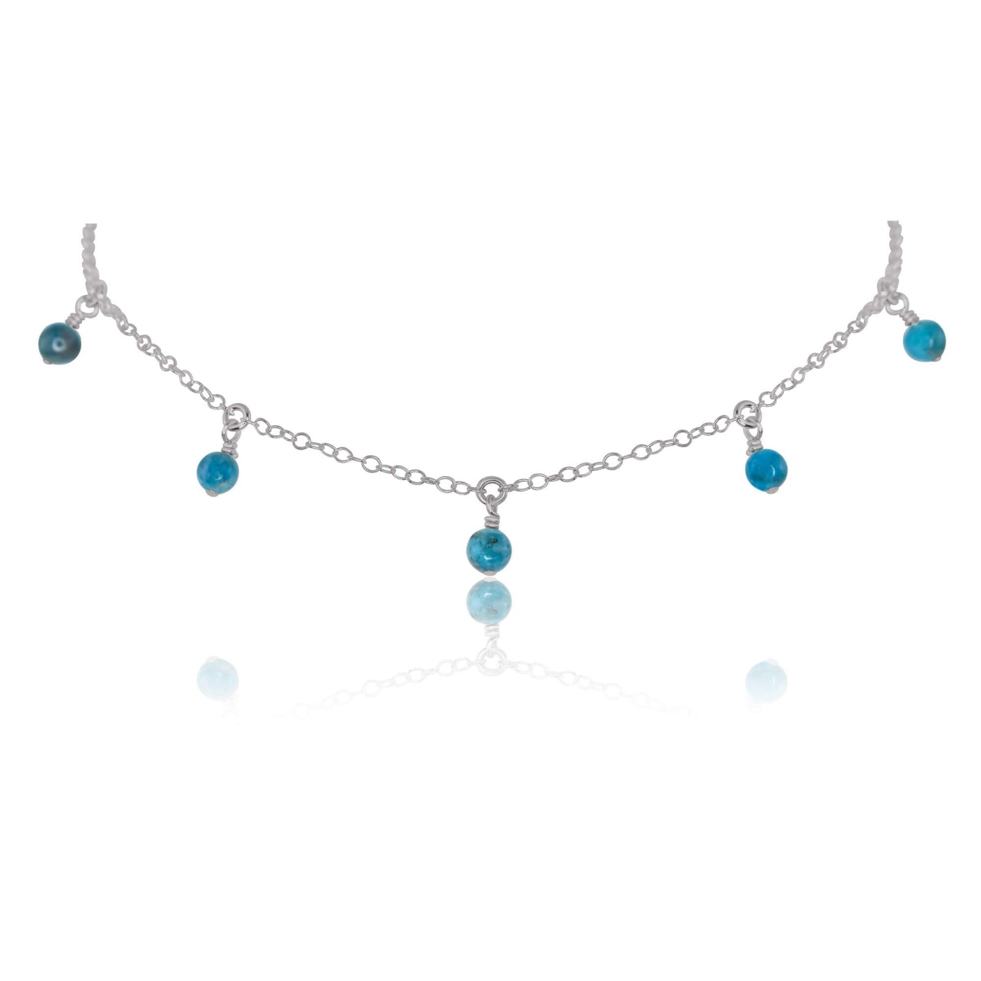 Bead Drop Choker - Apatite - Stainless Steel - Luna Tide Handmade Jewellery
