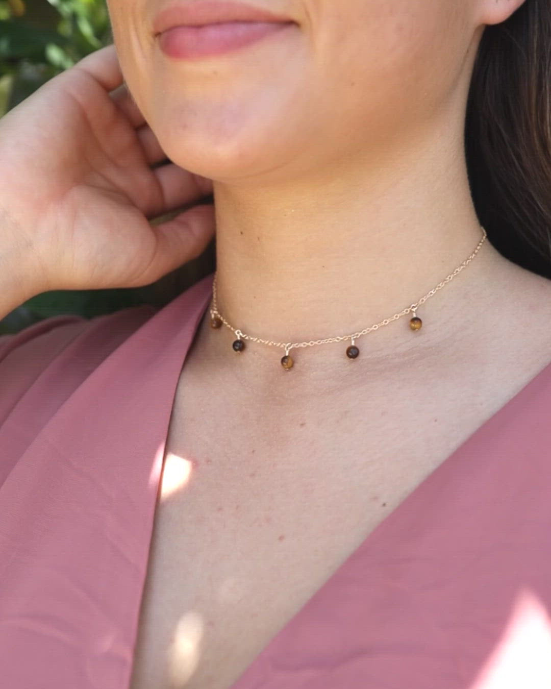 Tiger's Eye Bead Drop Choker