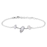 Beaded Chain Bracelet - Howlite - Sterling Silver - Luna Tide Handmade Jewellery