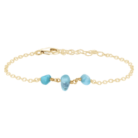 Beaded Chain Bracelet - Larimar - 14K Gold Fill - Luna Tide Handmade Jewellery
