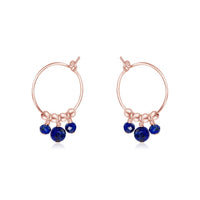 Hoop Earrings - Lapis Lazuli - 14K Rose Gold Fill - Luna Tide Handmade Jewellery